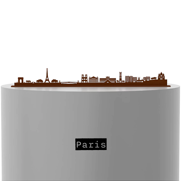 Escultura De Mesa Em Ferro Traçado Cidades Paris 50cm