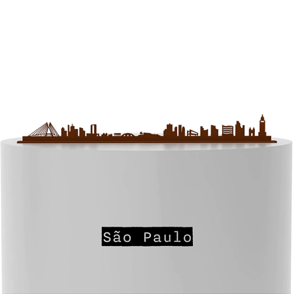 Escultura De Mesa Em Ferro Traçado Cidades São Paulo 50cm