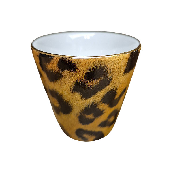 Vaso Copo Em Porcelana Para Chá Onça Safari Lacorte
