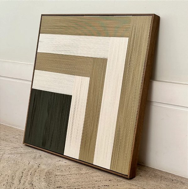 Quadro Moldura Em Madeira Planos Areia - Cactos G