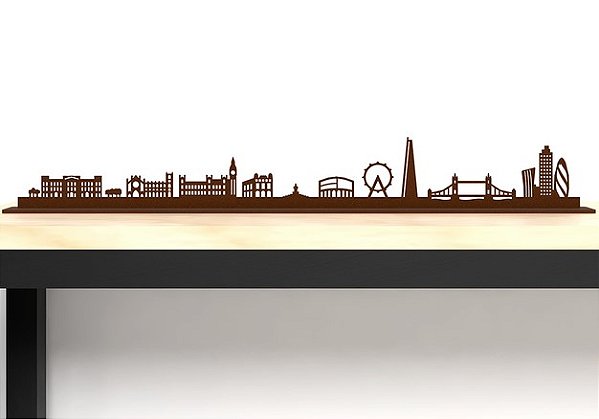 Escultura De Mesa Em Ferro Traçado Cidades Londres 50cm