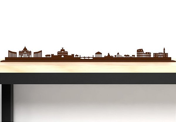 Escultura De Mesa Em Ferro Traçado Cidades Roma 50cm