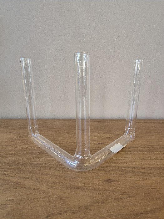 Vaso De Vidro 3 Tubos Em L Transparente