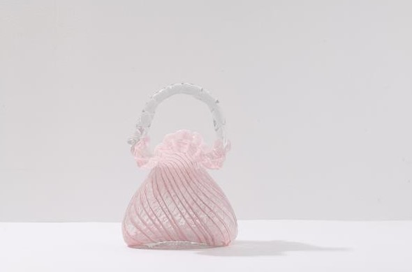 Cesta Decorativa Em Murano Dranny M Rosa