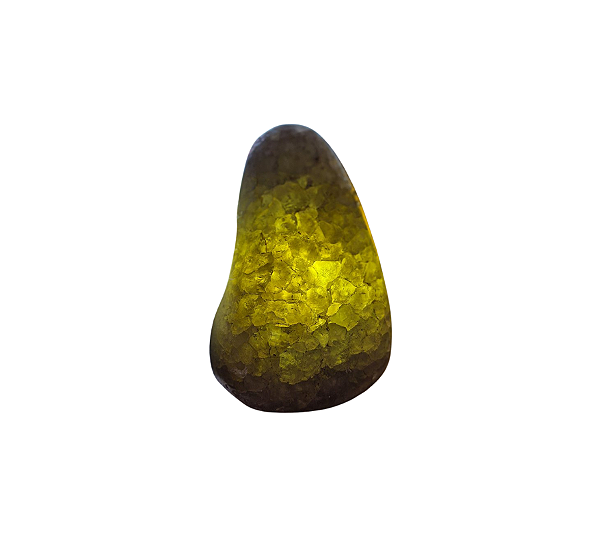 Pedra Decorativa Em Geodado Ágata Prasiolita Com Luz 13x10 cm