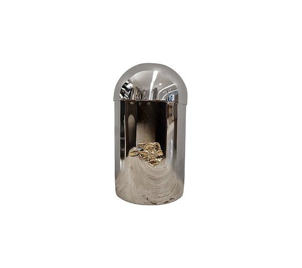 Vaso Para Álcool Com Tampa Em Aço M 14x8cm