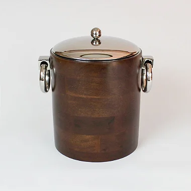 Balde De Gelo Em Madeira Com Tampa Manali Dark 20x25x29cm