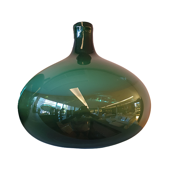 Vaso Em Vidro Garrafão Baixo Verde