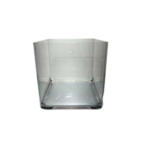 Vaso De Policarbonato Quadrado Base Arredondada Transparente G