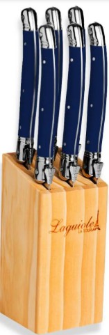 Conjunto De 6 Peças De Facas De Luxo Azul Laguiole