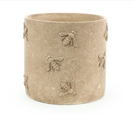 Cachepot De Cimento Com Detalhe Abelha M Marrom