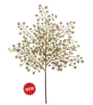 Haste Estrela Gliter Dourado 80cm