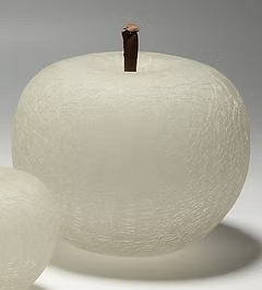 Maçã Decorativa De Vidro M Branco