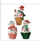 Conjunto De 3 Cupcakes De Natal Em Resina