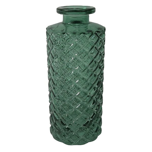 Vaso De Vidro Verde Com Textura