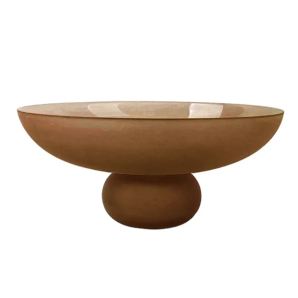 Centro De Mesa De Vidro Âmbar Fosco 30x14cm