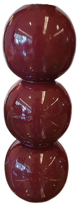 Vaso Bola De Madeira Torneada Laqueada Vinho M