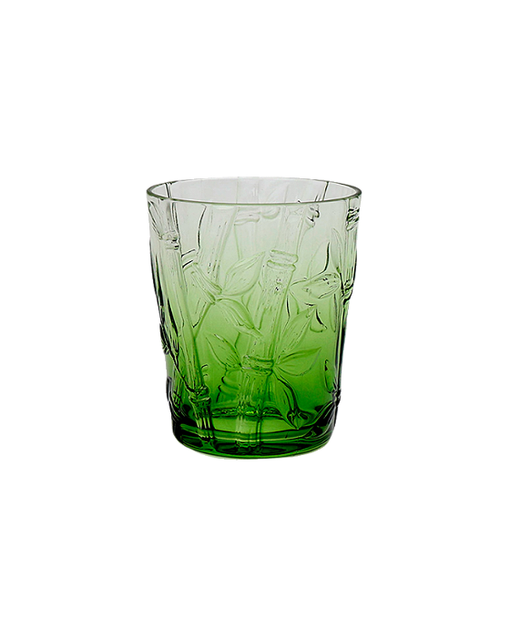 Jogo De 6 Peças De Copos Em Acrílico Com Textura Bambu Verde 414ml