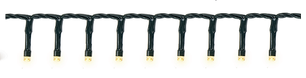 Cordão De 500 LEDs Com Strobos Luz Quente e Fio Verde Bivolt 10m