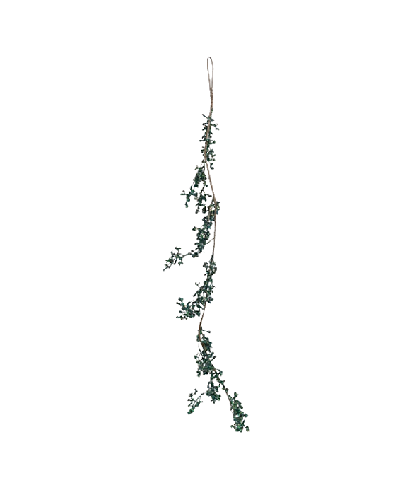 Galho Decorativo De Folhas Com Glitter Verde 120cm