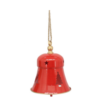 Sino Natalino Para Pendurar De Metal Vermelho 22X22X27CM
