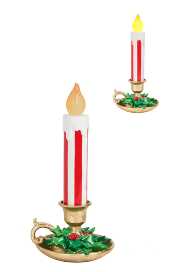 Vela Decorativa De Resina Vermelho e Branco 18x17x37cm