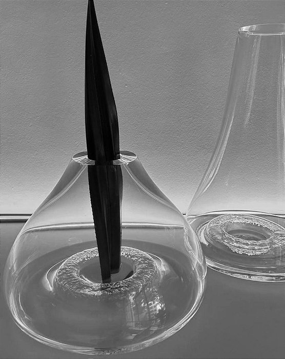 Vaso De Vidro Baixo DNA NR8 Transparente 24x22cm