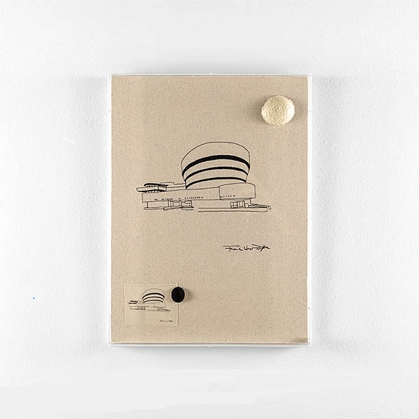 Quadro Em Acrílico Bordado e Madeira Galeria Museu Guggenheim NY 40x54cm