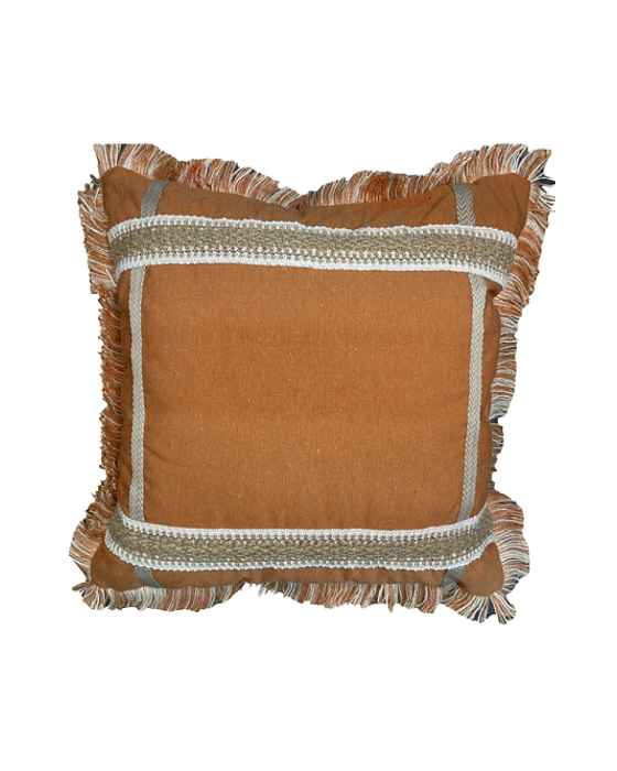 Almofada Com Marabu Basilia Ferrugem 60cm