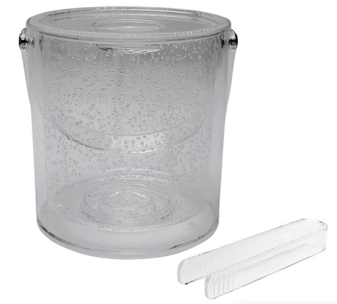 Balde De Gelo De Acrílico Com Detalhe De Bolhas Transparente 2,8L