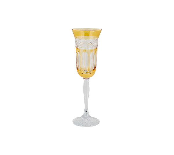 Taça Em Cristal Lodz Para Champanhe Âmbar Classic Unitária 150ml