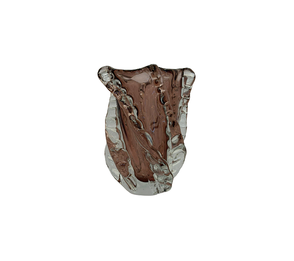 Vaso Em Murano Fizália Vintage Rose 24x22cm