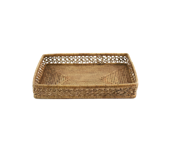 Bandeja Retangular TANAH Em Rattan Natural 43x30x7cm