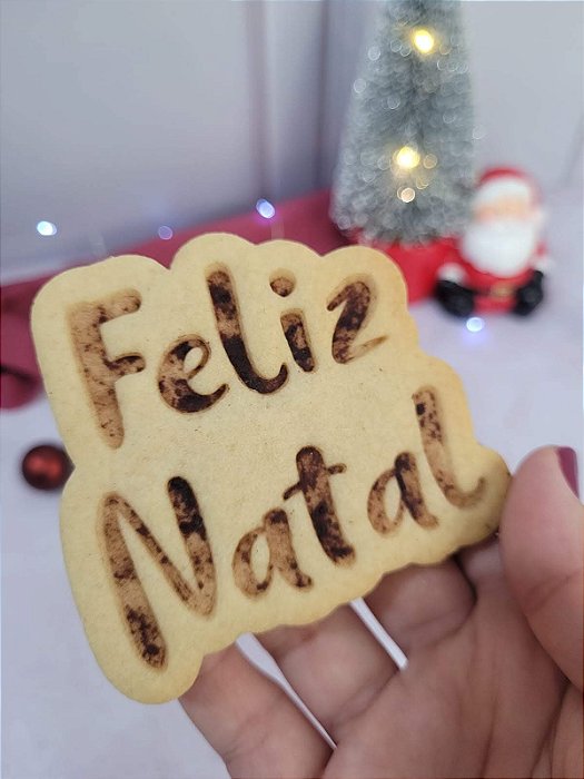 Cortador e Carimbo de biscoito Feliz Natal G