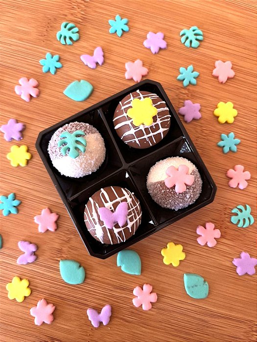 Régua de Confeitos Sprinkles Primavera - Flores, Folhas e Borboleta