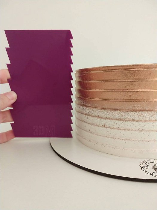 Espátula texturizadora para confeitaria Modelo 2 - 15cm x 9cm | Espátula para bolo Espátula acrílica
