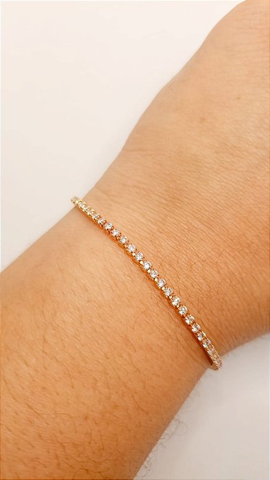 Pulseira Riviera Zircônia Cristal - 18cm
