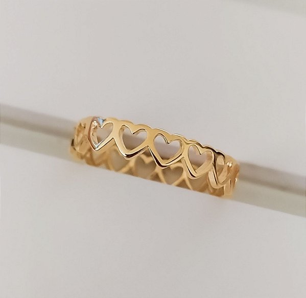 ANEL CORAÇÕES VAZADOS