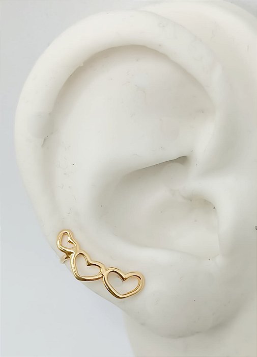 Brinco Ear cuff Corações