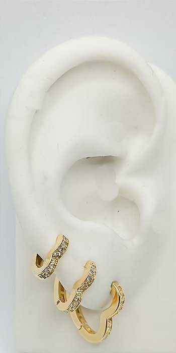 Brinco Argola Coração Cravejada