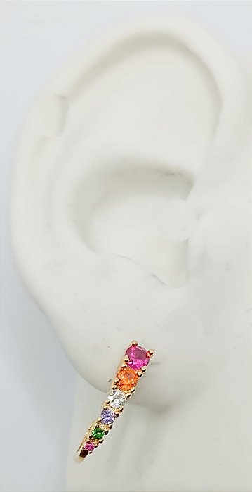 Brinco Argola Cravejada Color