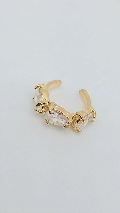 Brinco Piercing 3 Gotas Cristal