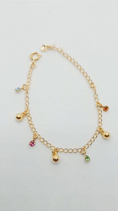 Pulseira Infantil Bolinhas Coloridas