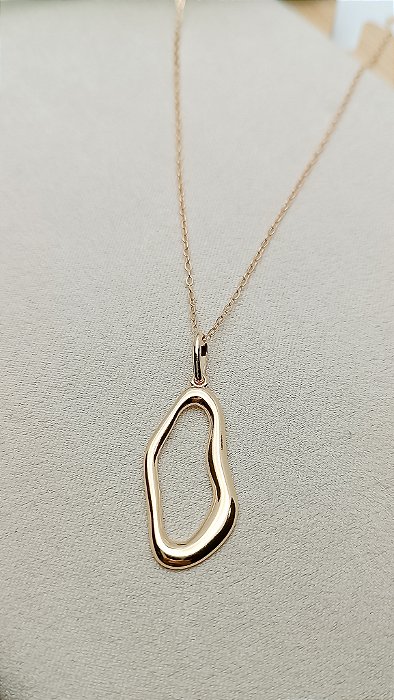 PINGENTE ORGANICO OVAL VAZADO