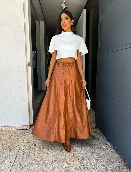 Saia couro valencia caramelo