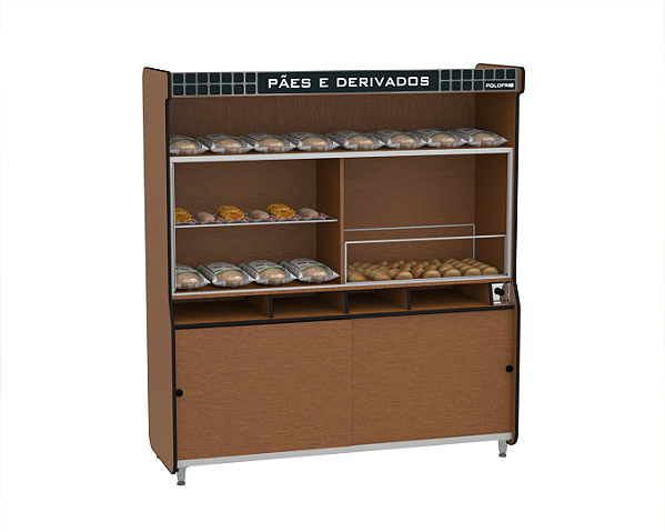 Vitrine Buffet Conjugada Para Exposição de Pães Linha 7003 - Polofrio