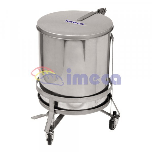 Lixeira Aco Inox 80 Litros Com Roda Cod 1552 - Imeca