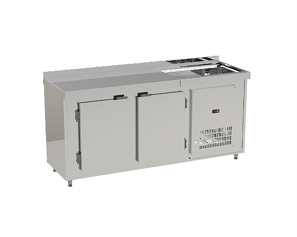 Balcao de Encosto com Cuba 2.90mt Linha 4106 - Polofrio