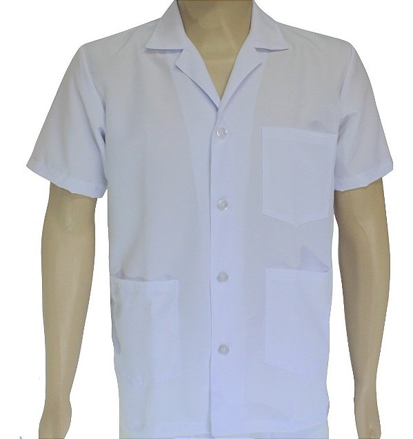 Jaleco Oxford Branco Com Gola - Rspan