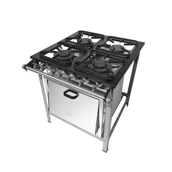 Fogao 4 Bocas com Forno 30x30 2Qd e 2Qs  S2020 P5 - Metalmaq